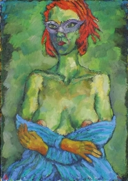 Halbakt „Ivette“ mit Maske