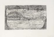 Gerhard Altenbourg: die Strophen der Nacht, die bewegten Wasser treffen den Uferrand.