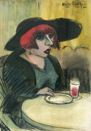 Dame im Café