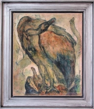 Josef Hegenbarth: Hockernder Geier (auf dem Felsennest)